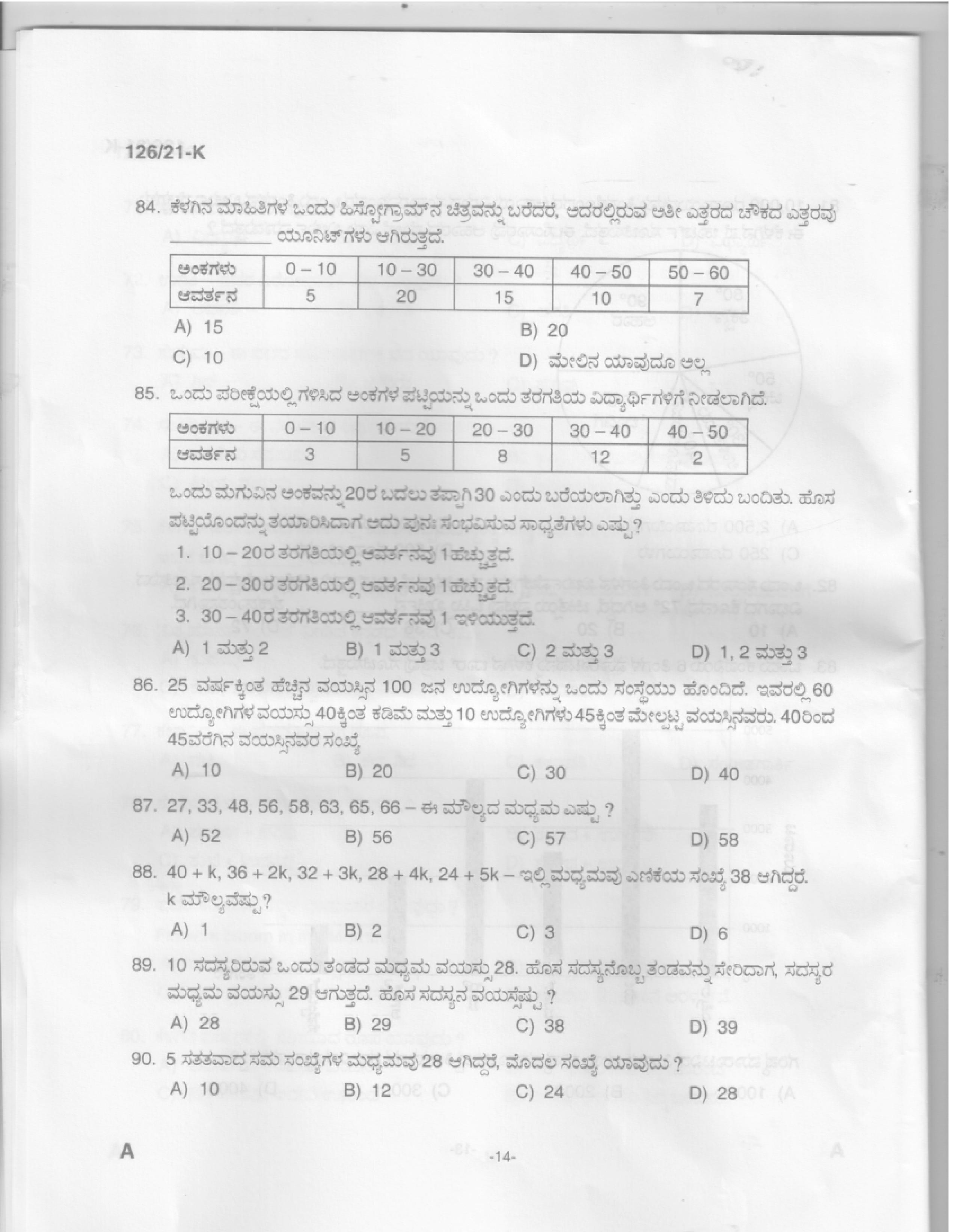 Upto SSLC Level Main Exam Assistant Compiler Kannada 2021 Code 1262021 K 12