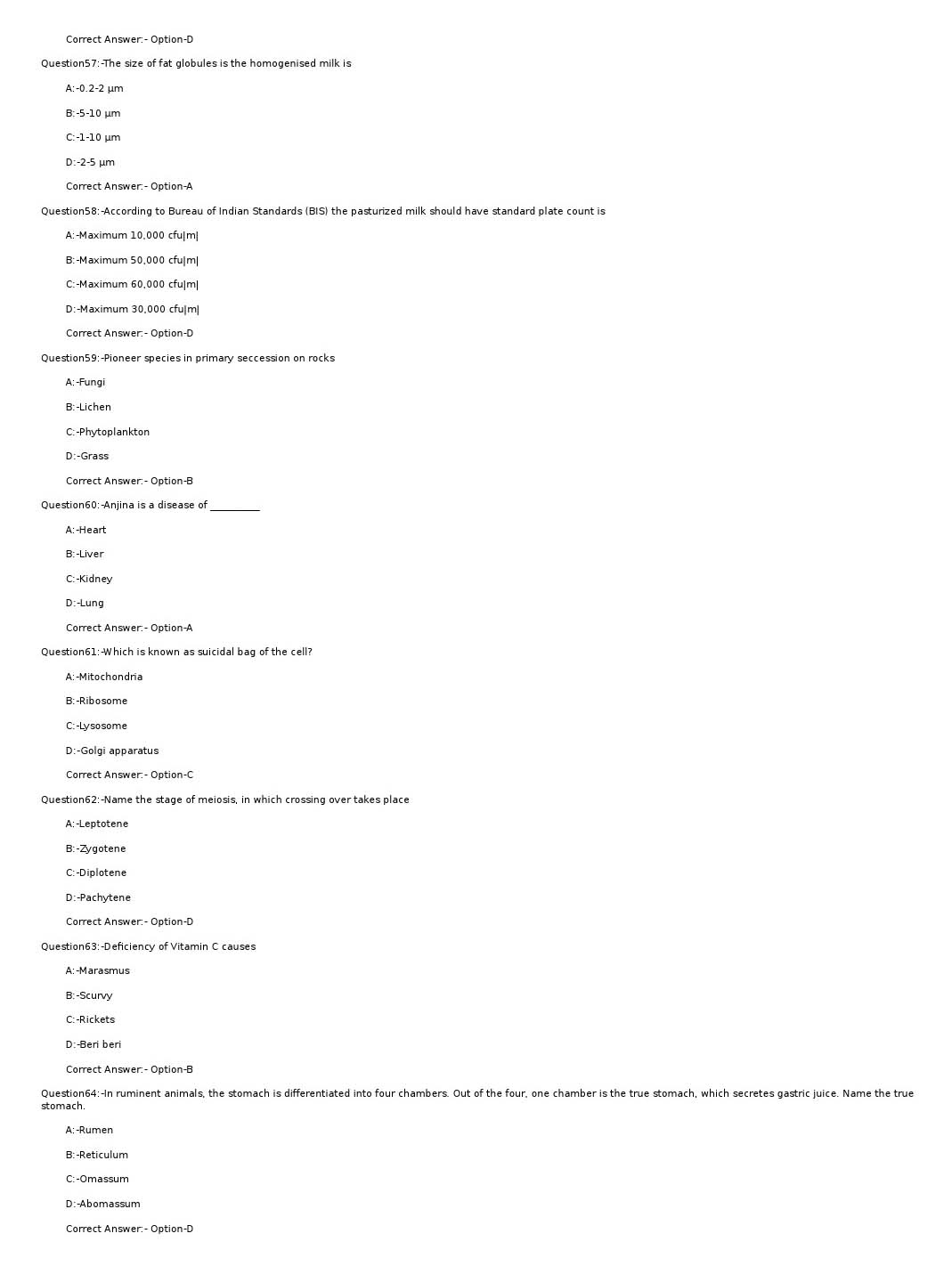 KPSC Dairy Farm Instructor Exam 2020 Code 112020OL 8