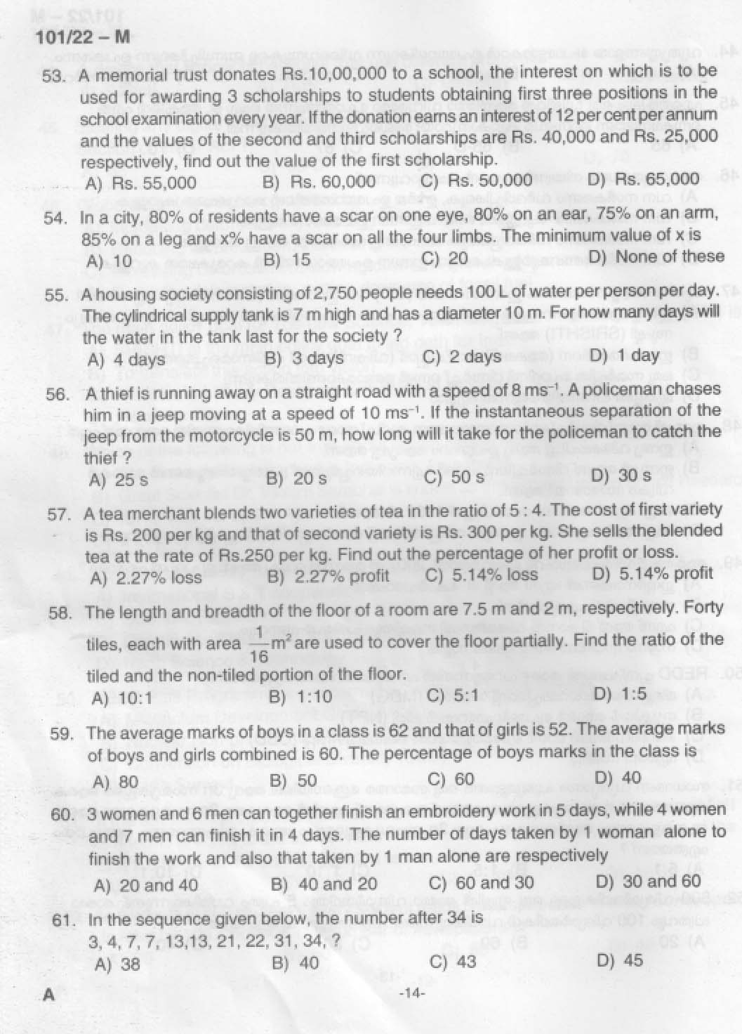 KPSC Common Preliminary Exam 2022 Graduate Level Stage I Malayalam 13