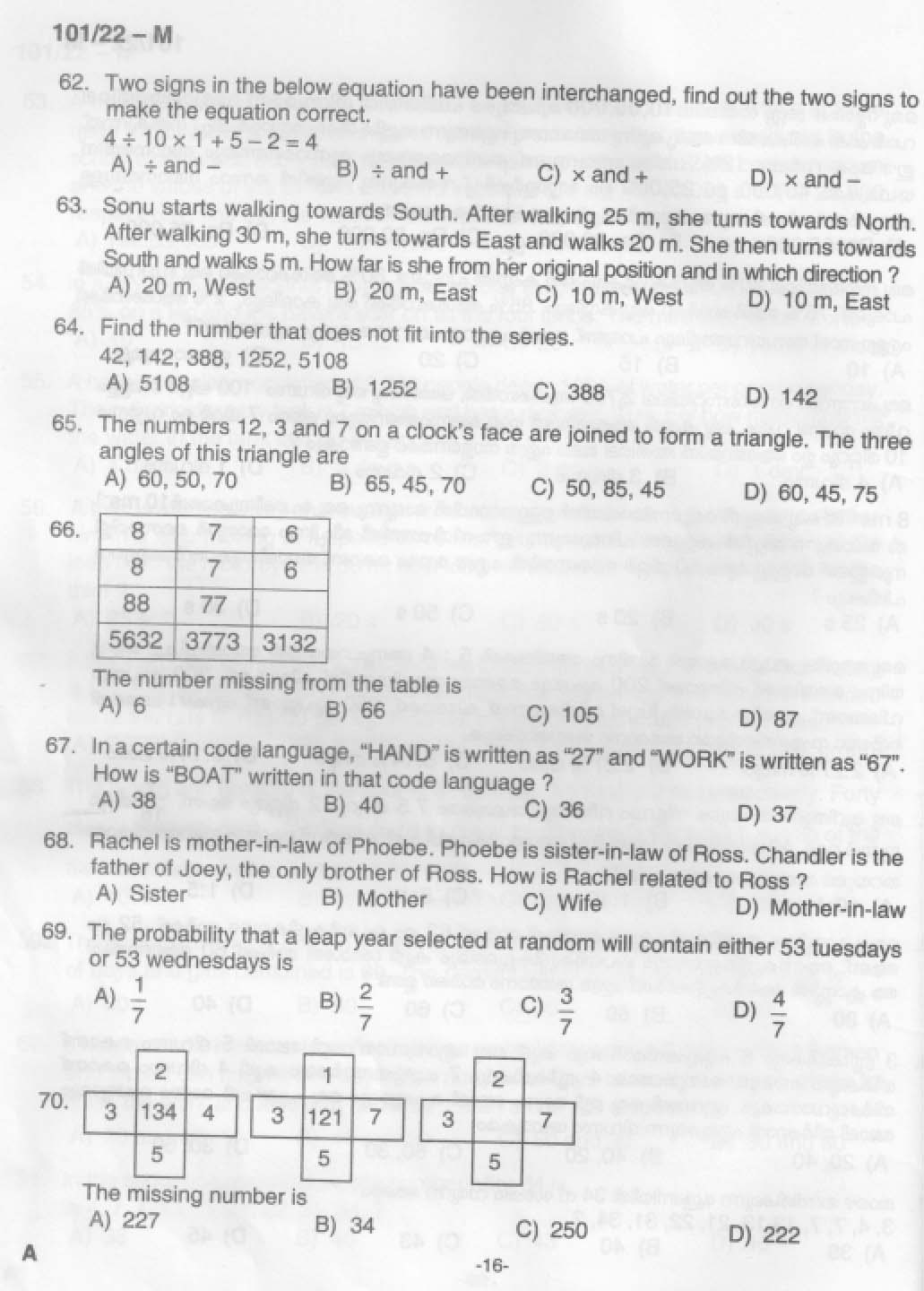 KPSC Common Preliminary Exam 2022 Graduate Level Stage I Malayalam 15