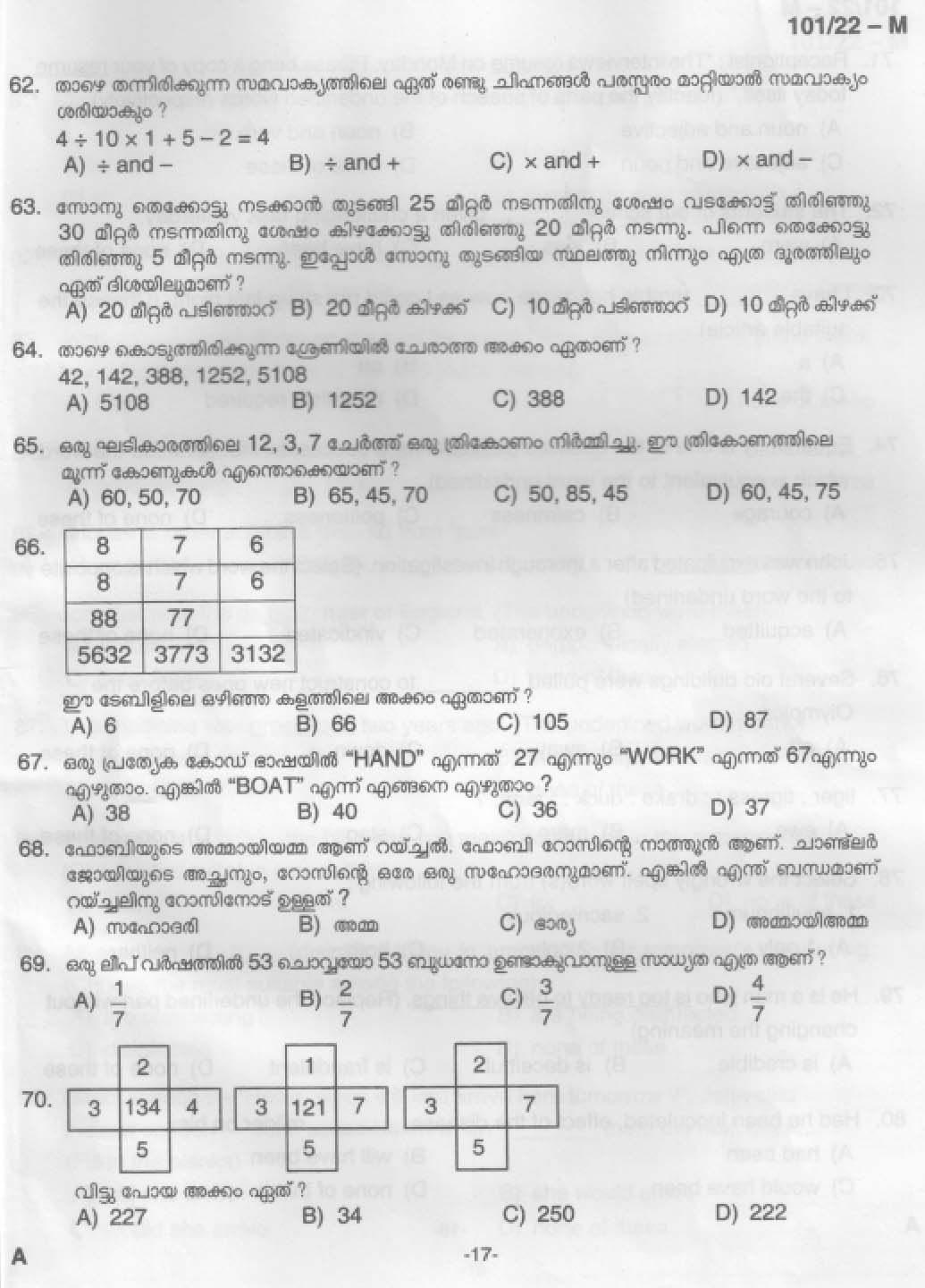 KPSC Common Preliminary Exam 2022 Graduate Level Stage I Malayalam 16