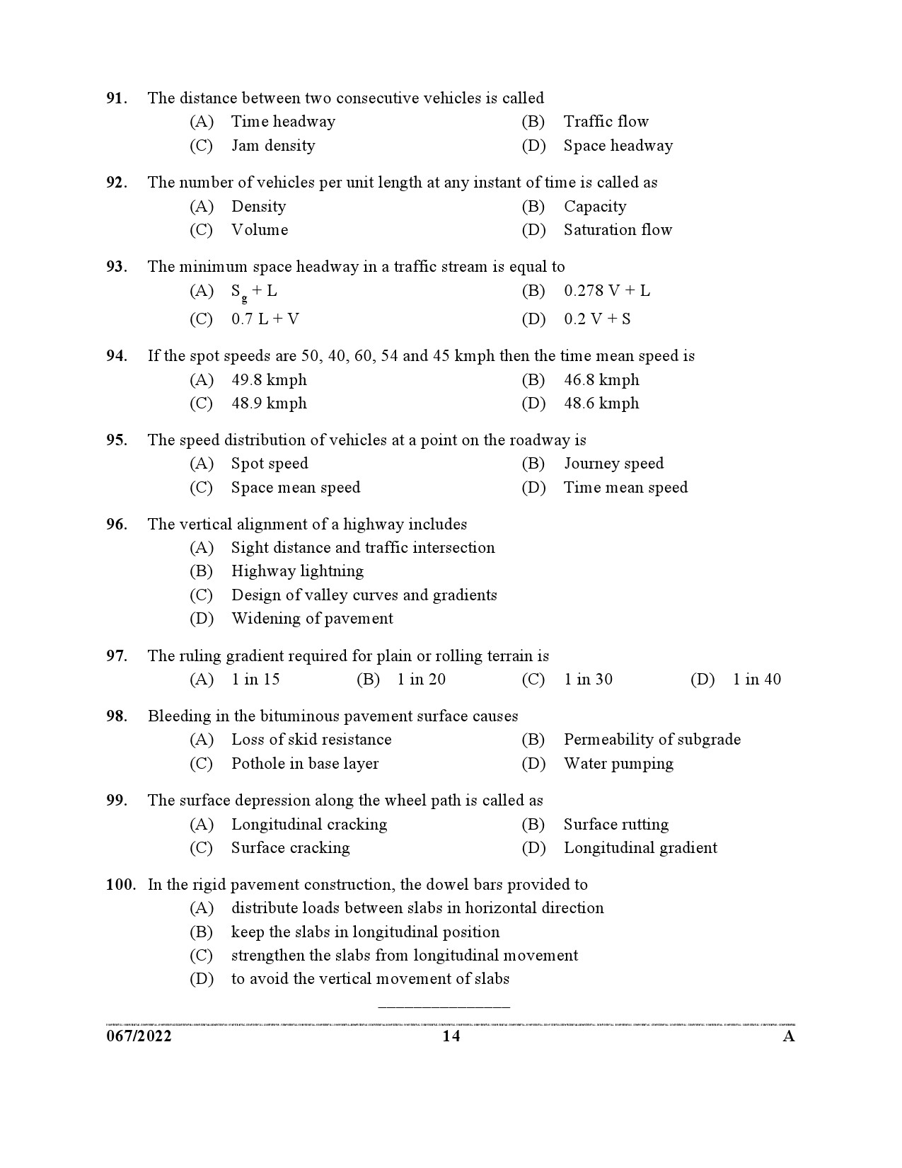 KPSC Deputy Engineer Civil Exam 2022 Code 0672022 13