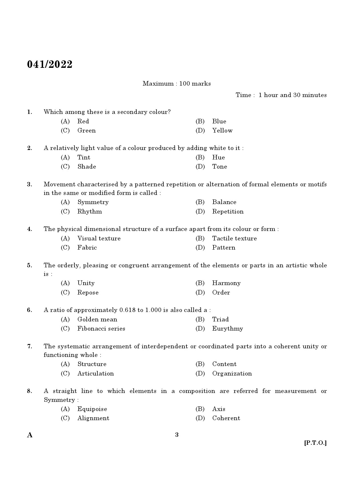 KPSC Architectural Draftsman Grade I Exam 2022 Code 0412022 1