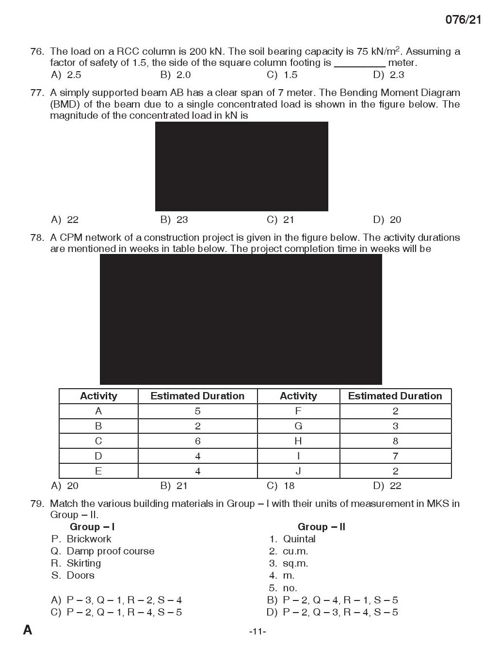 KPSC Architectural Head Draftsman Exam 2021 Code 0762021 10