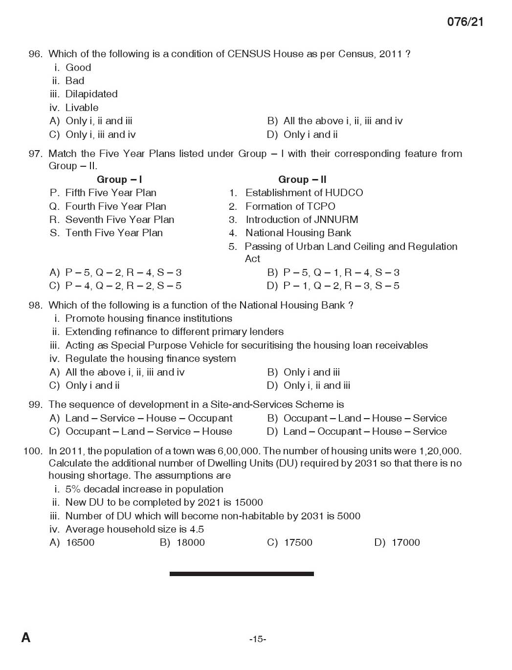 KPSC Architectural Head Draftsman Exam 2021 Code 0762021 14