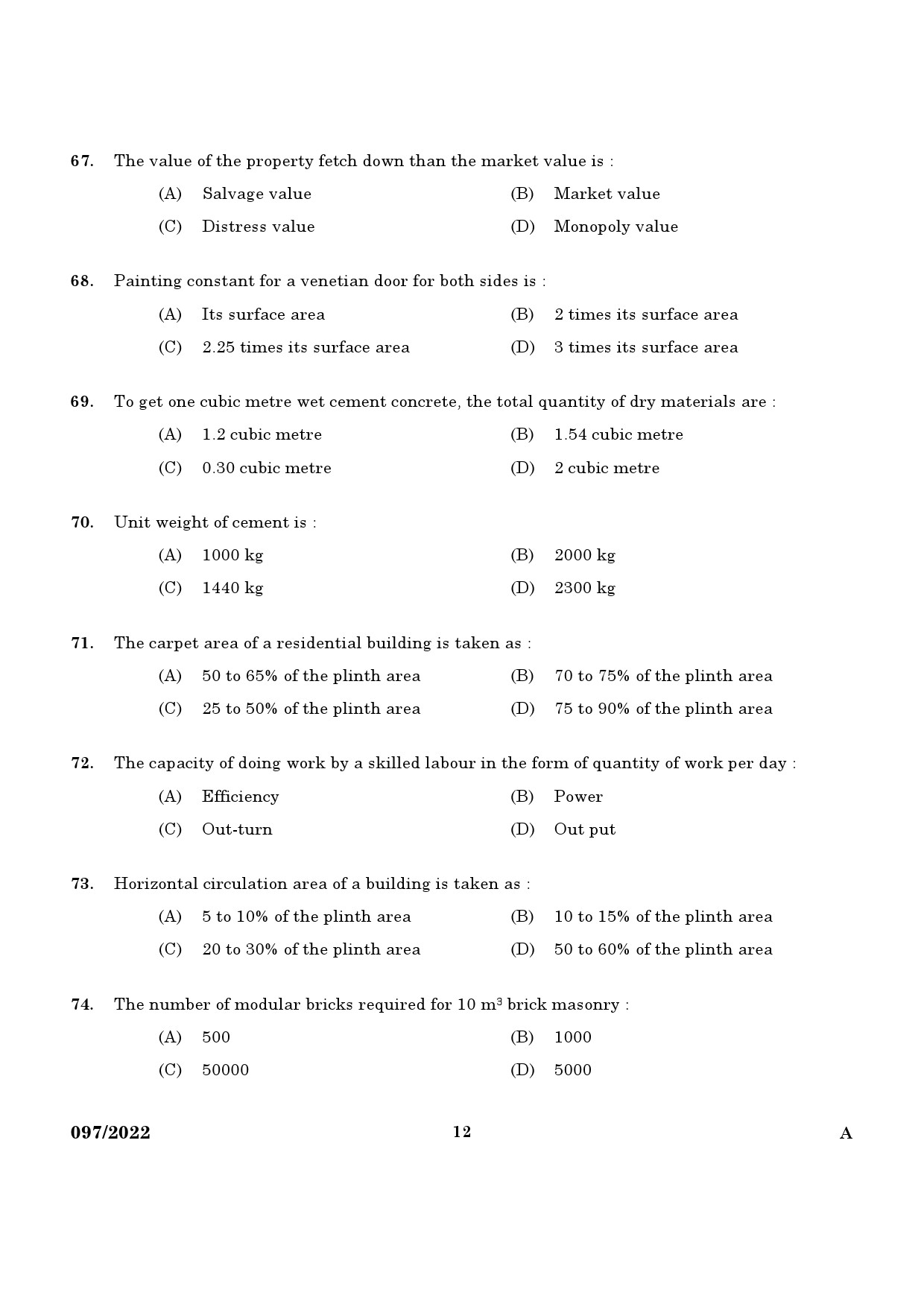 KPSC Draftsman and Surveyor Exam 2022 Code 0972022 10