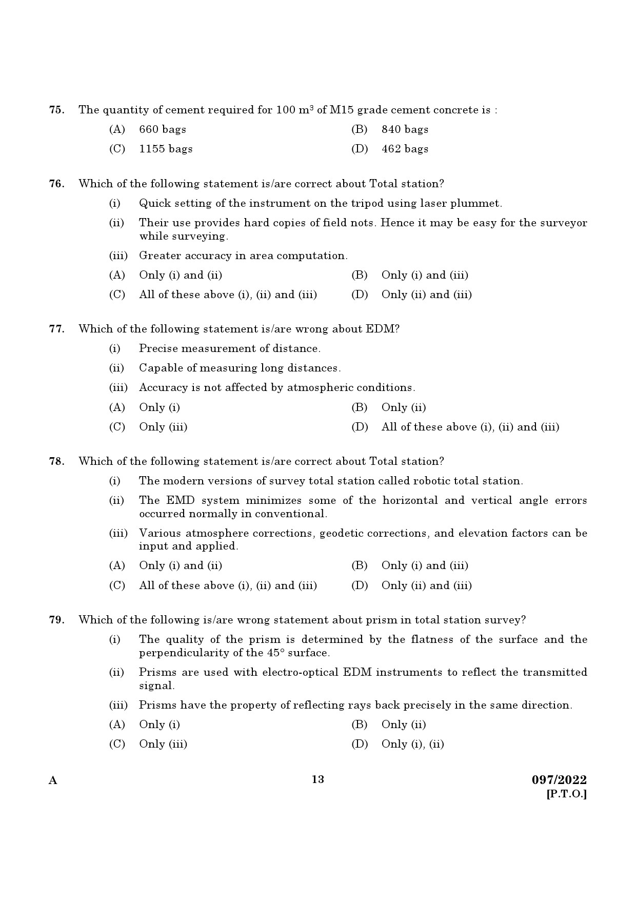 KPSC Draftsman and Surveyor Exam 2022 Code 0972022 11