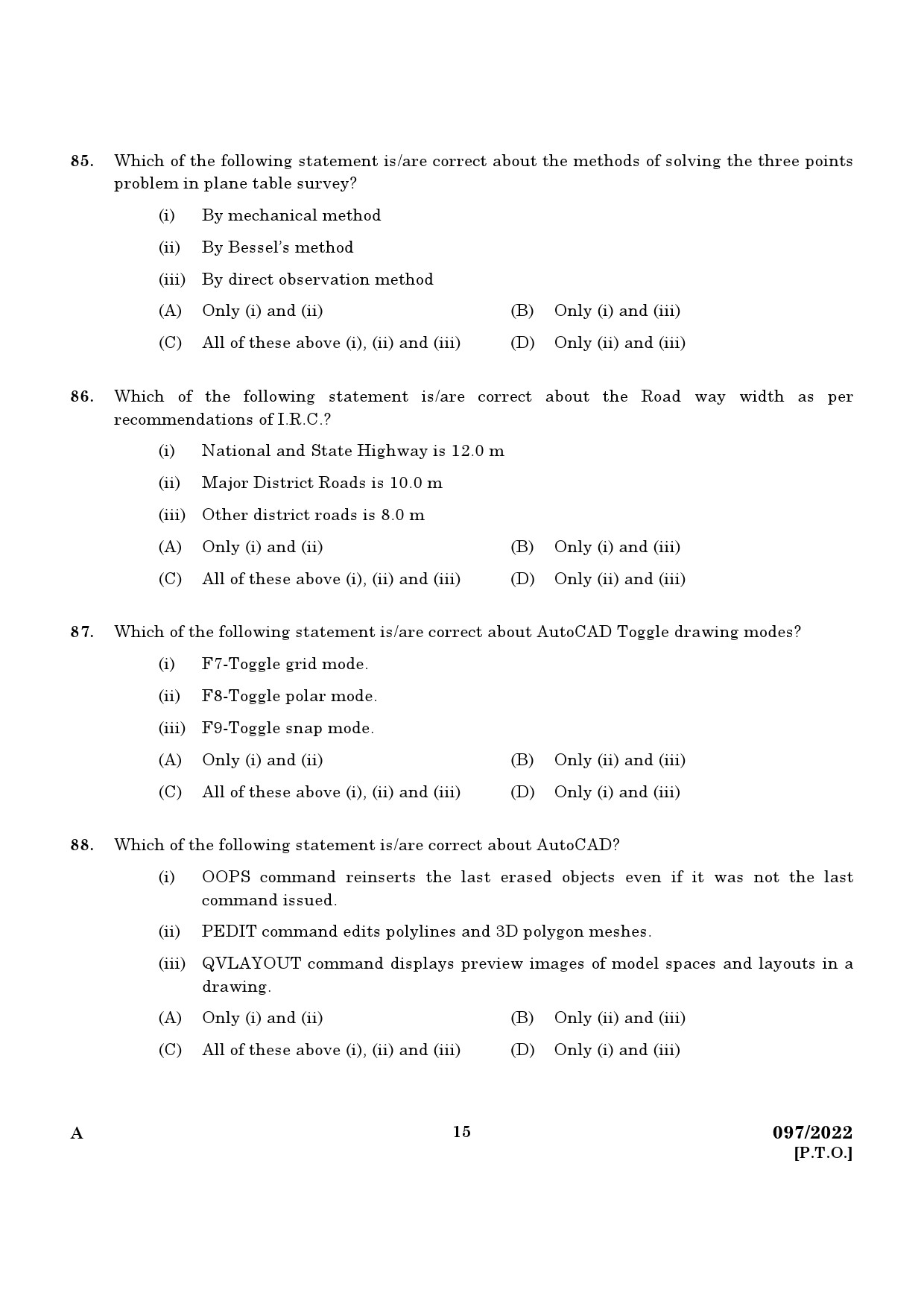 KPSC Draftsman and Surveyor Exam 2022 Code 0972022 13