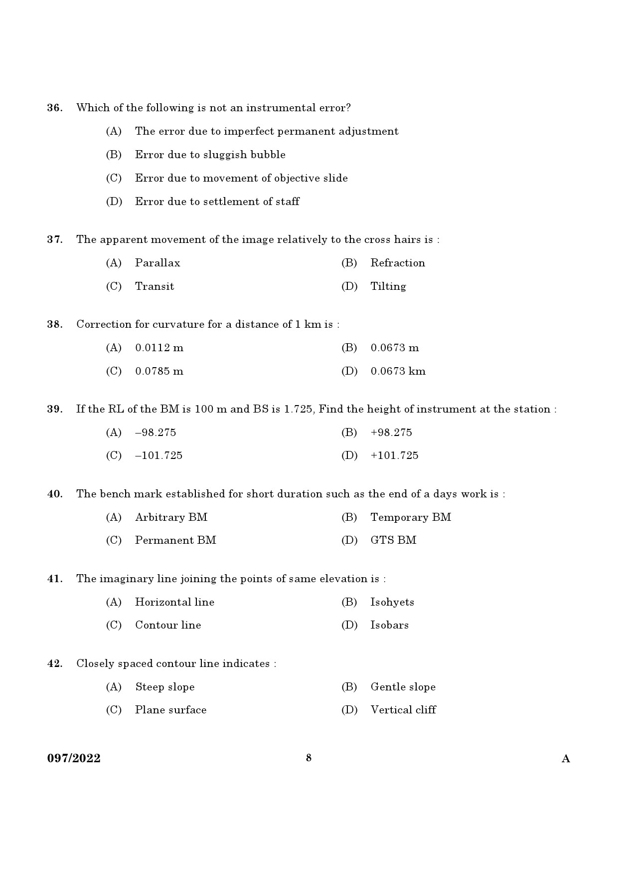 KPSC Draftsman and Surveyor Exam 2022 Code 0972022 6