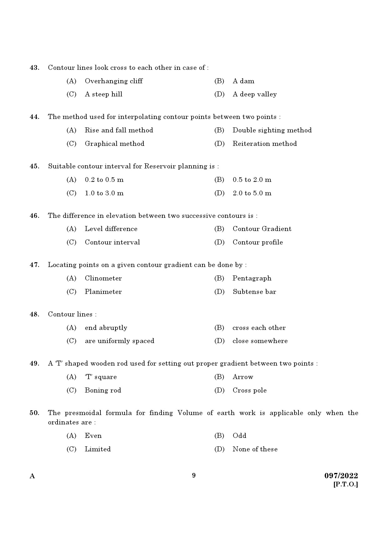 KPSC Draftsman and Surveyor Exam 2022 Code 0972022 7