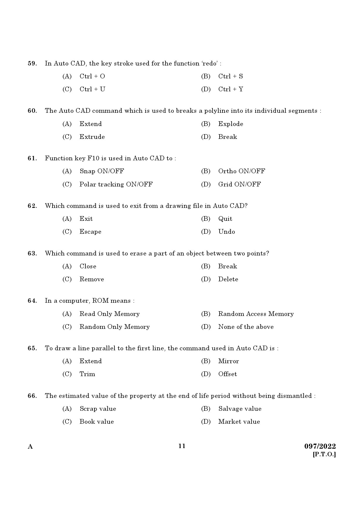 KPSC Draftsman and Surveyor Exam 2022 Code 0972022 9