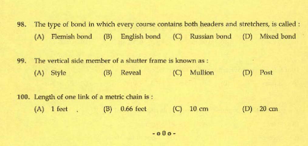 KPSC Draftsman and Surveyor Mining and Geology Exam 2014 Code 1152014 12