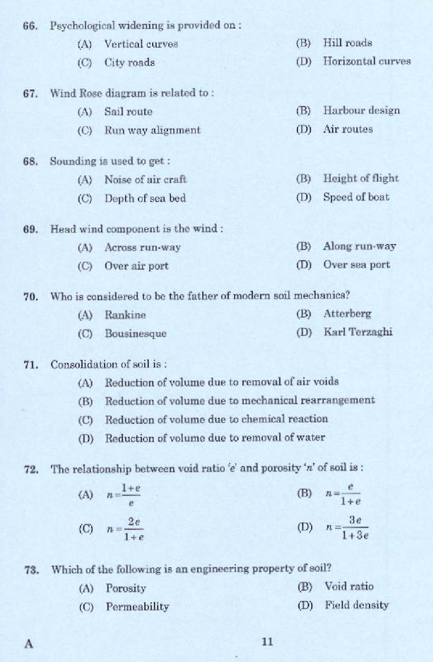 KPSC Draftsman Grade I Civil Exam 2014 Code 872014 7