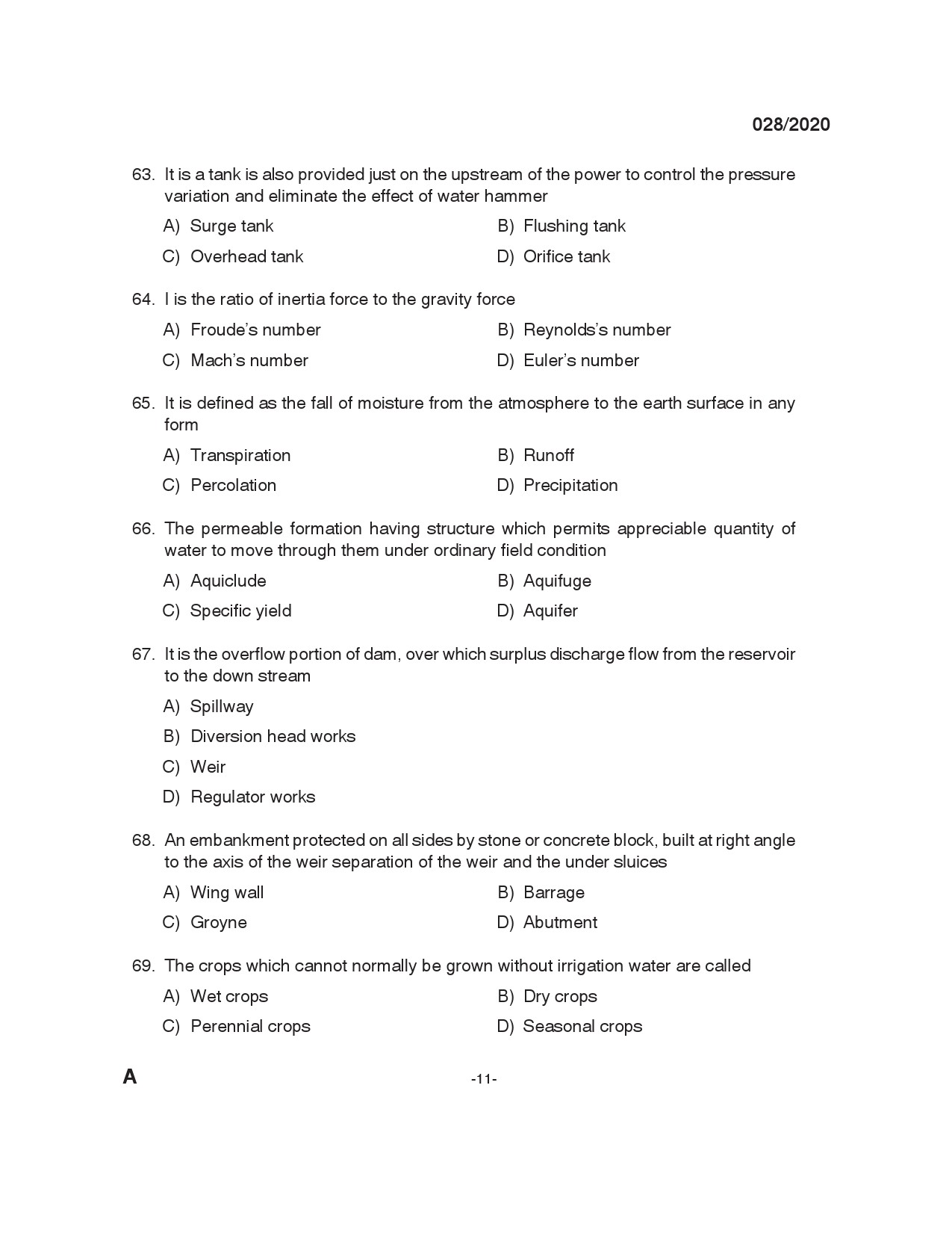 KPSC Draftsman Grade I Civil Exam 2020 Code 0282020 10