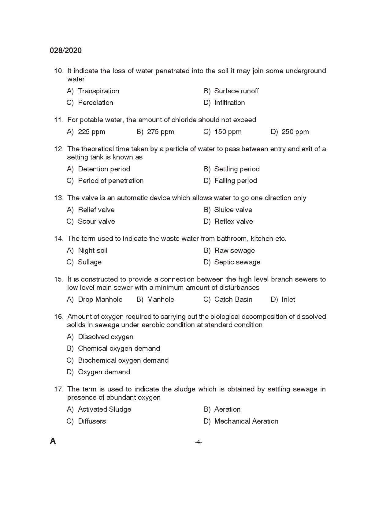 KPSC Draftsman Grade I Civil Exam 2020 Code 0282020 3