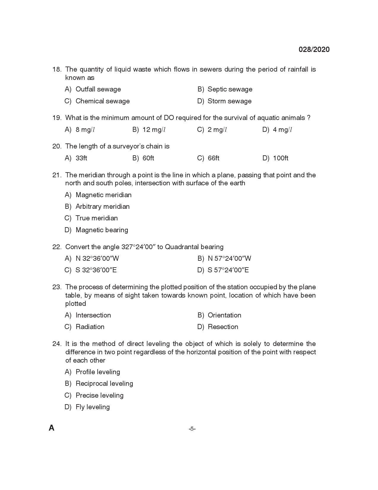 KPSC Draftsman Grade I Civil Exam 2020 Code 0282020 4