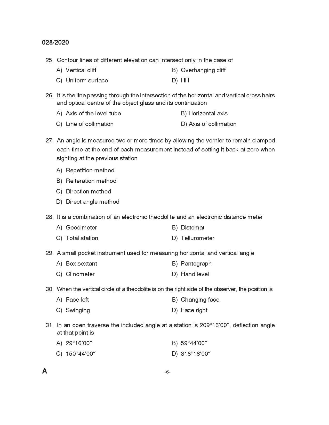 KPSC Draftsman Grade I Civil Exam 2020 Code 0282020 5