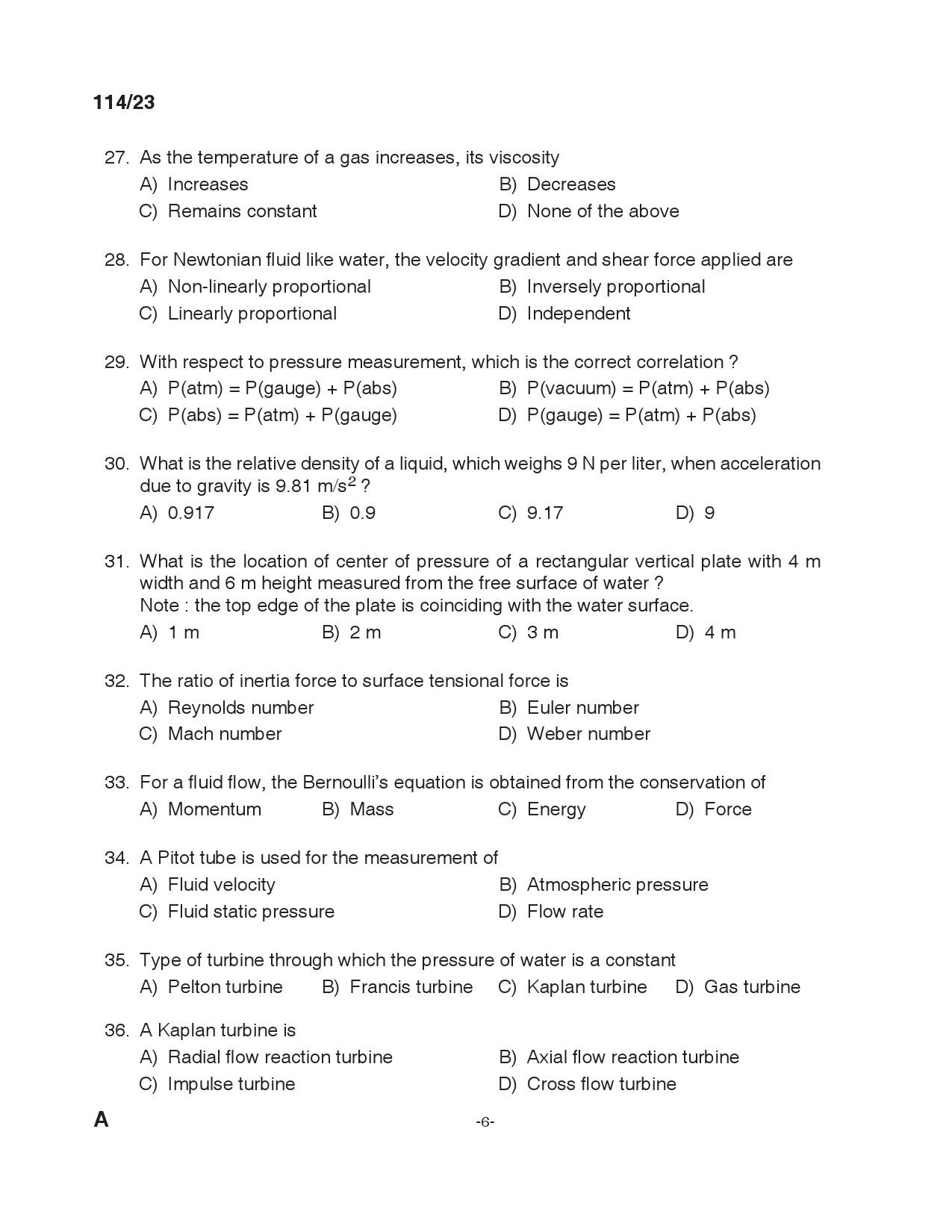 KPSC Draftsman Grade I Exam 2023 Code 1142023 5