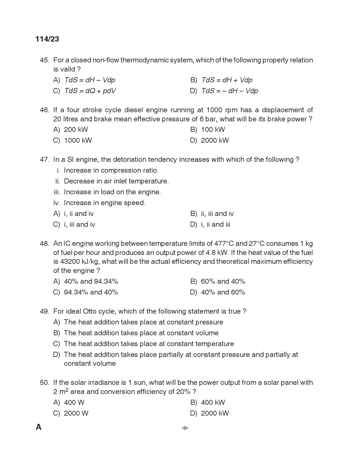 KPSC Draftsman Grade I Exam 2023 Code 1142023 7