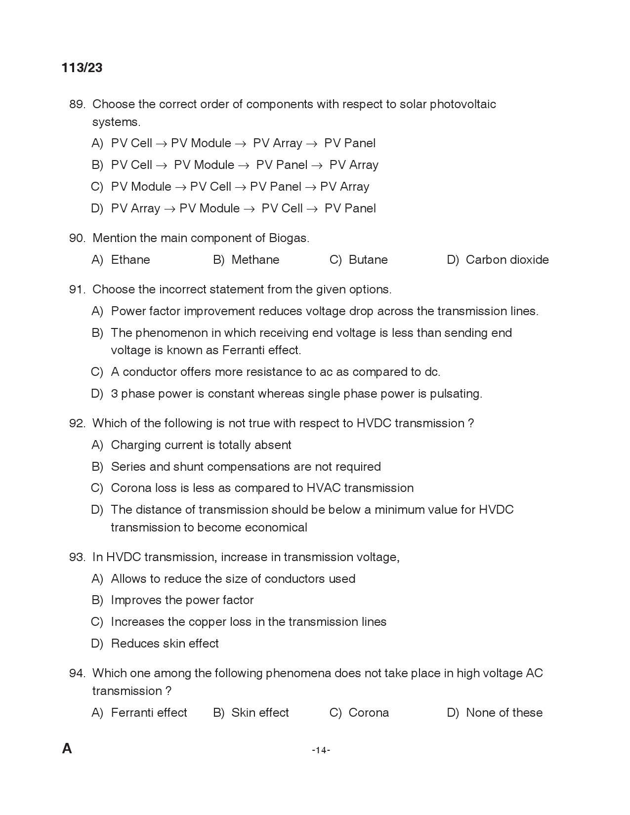 KPSC Draftsman Grade II Electrical Exam 2023 Code 1132023 13