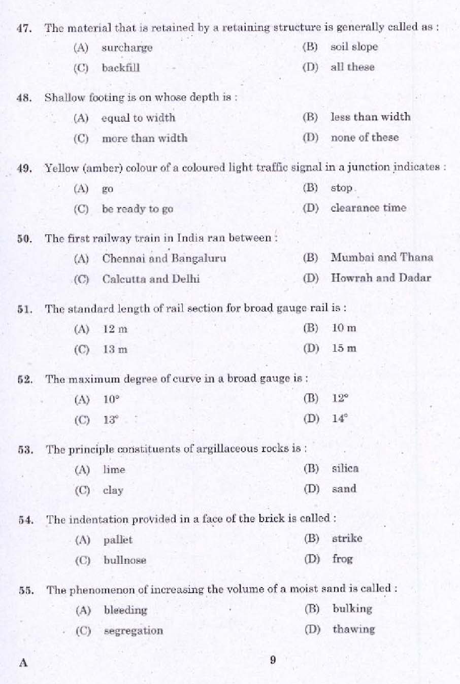 KPSC Draftsman Grade II Exam 2014 Code 412014 7