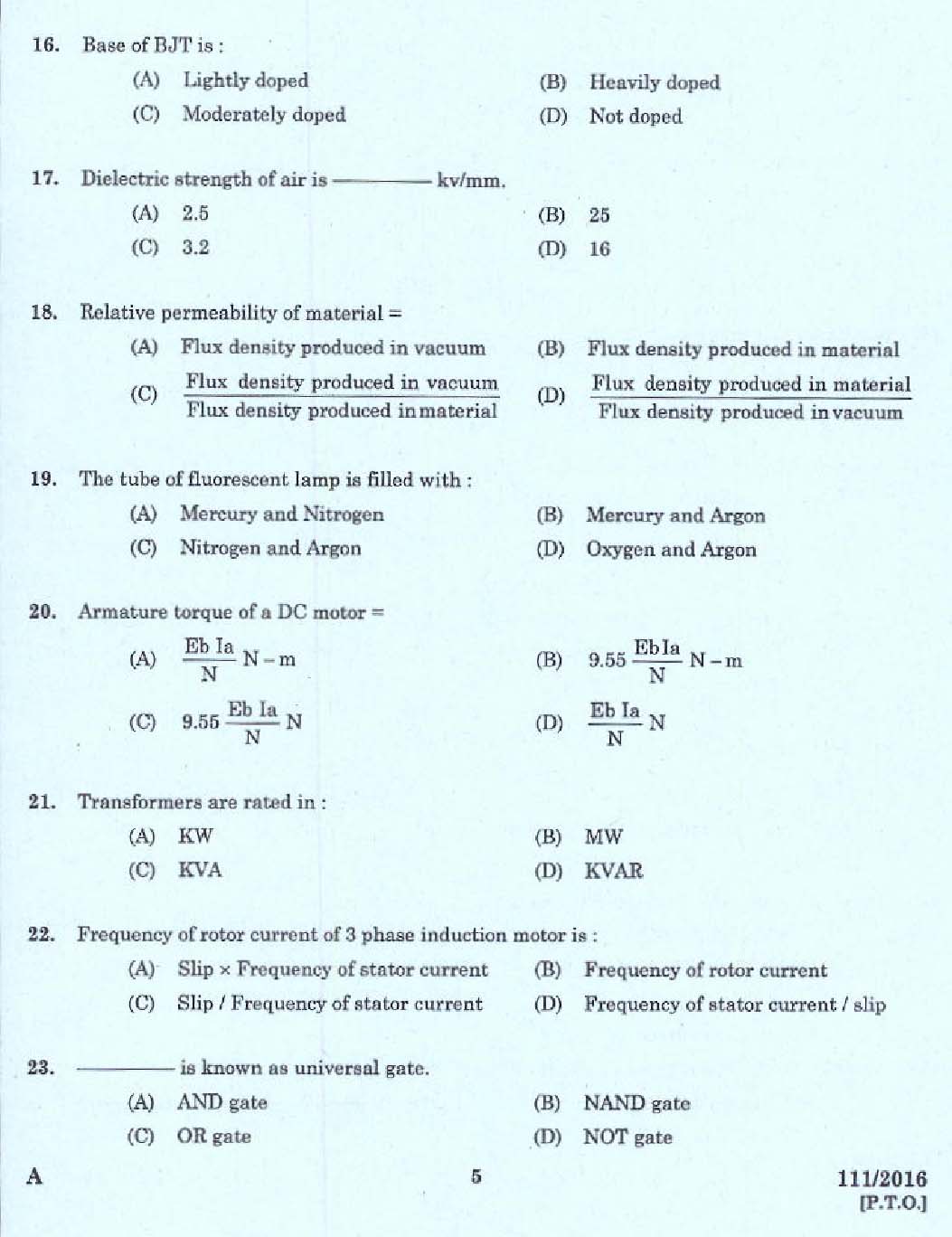 KPSC Draftsman Grade II Exam 2016 Code 1112016 3