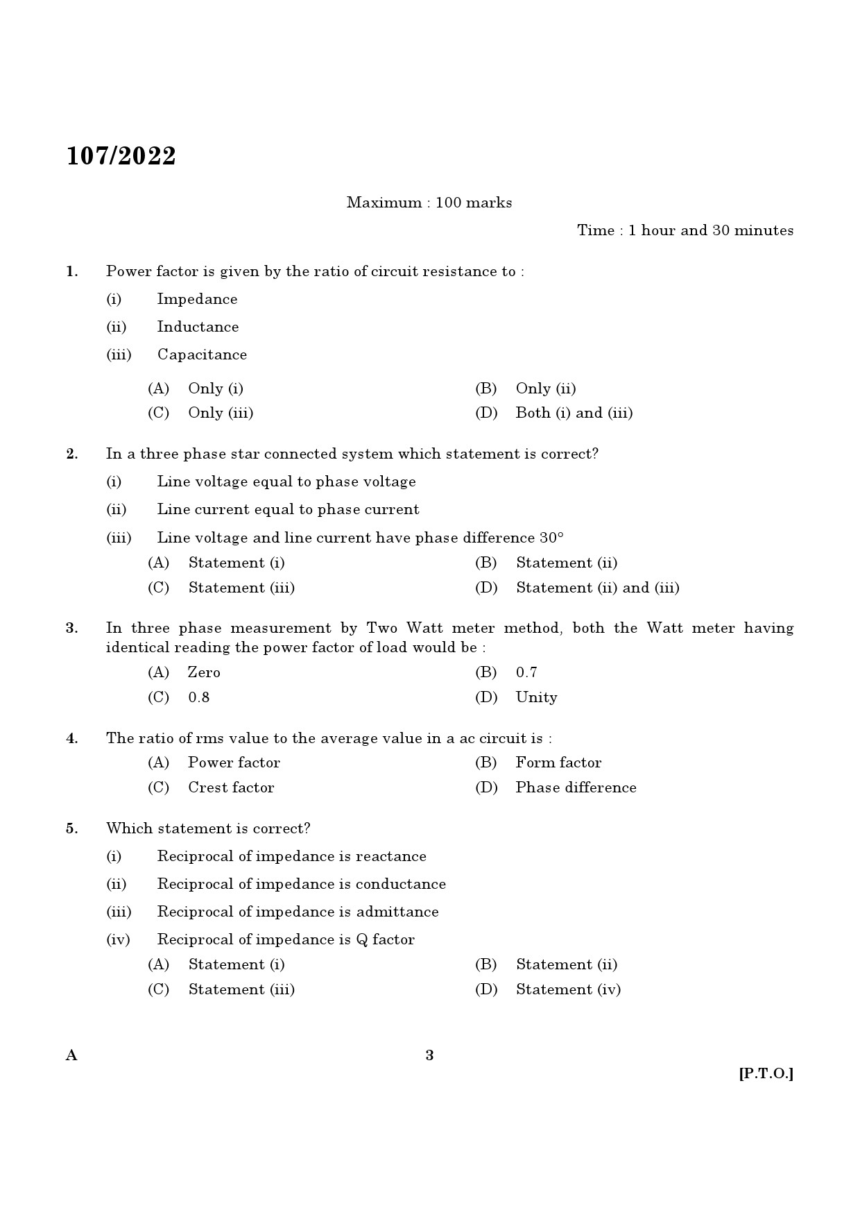 Kpsc Draftsman Grade Ii Exam 2022 Code 1072022 Draftsman Kerala Psc Sample Questions