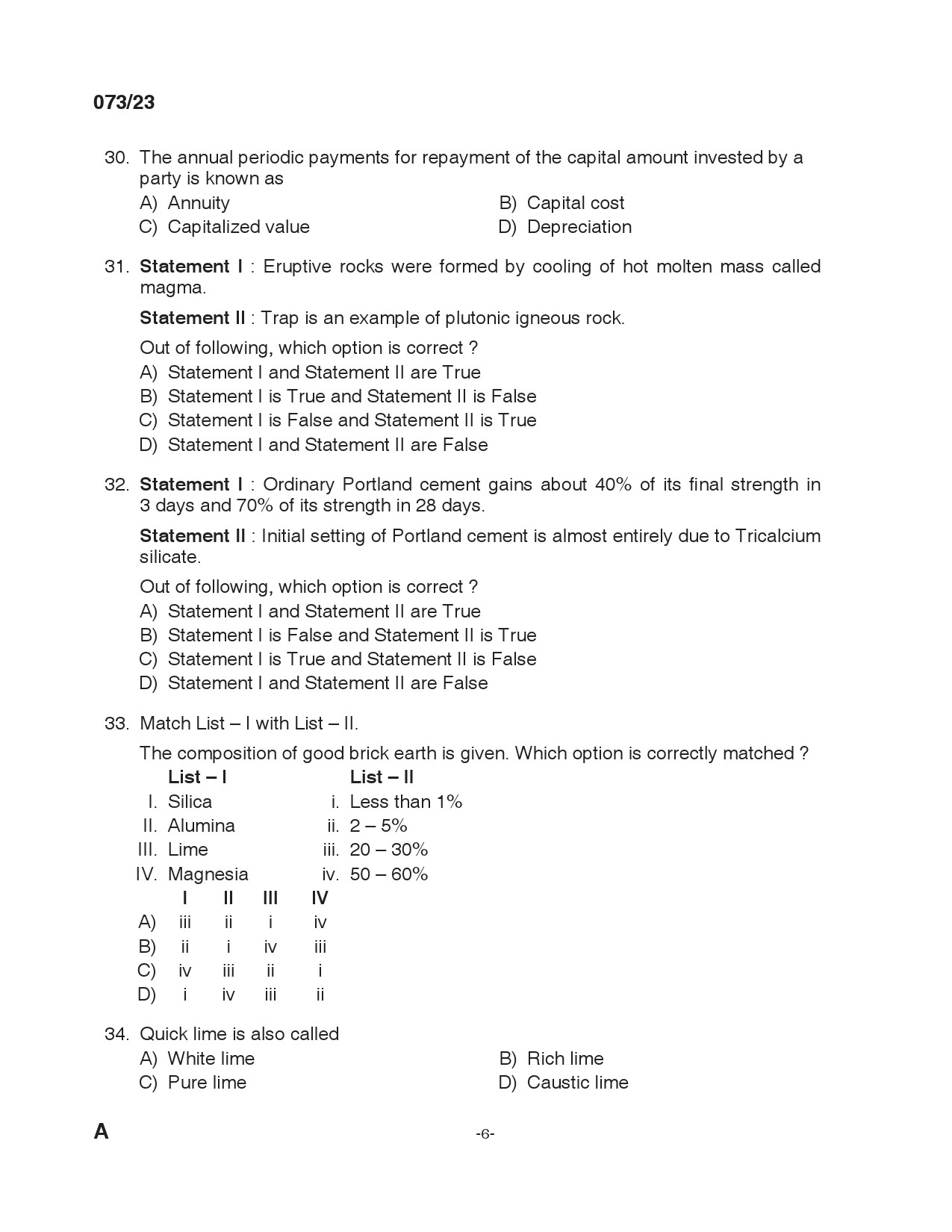 KPSC Draftsman Grade II Exam 2023 Code 0732023 5