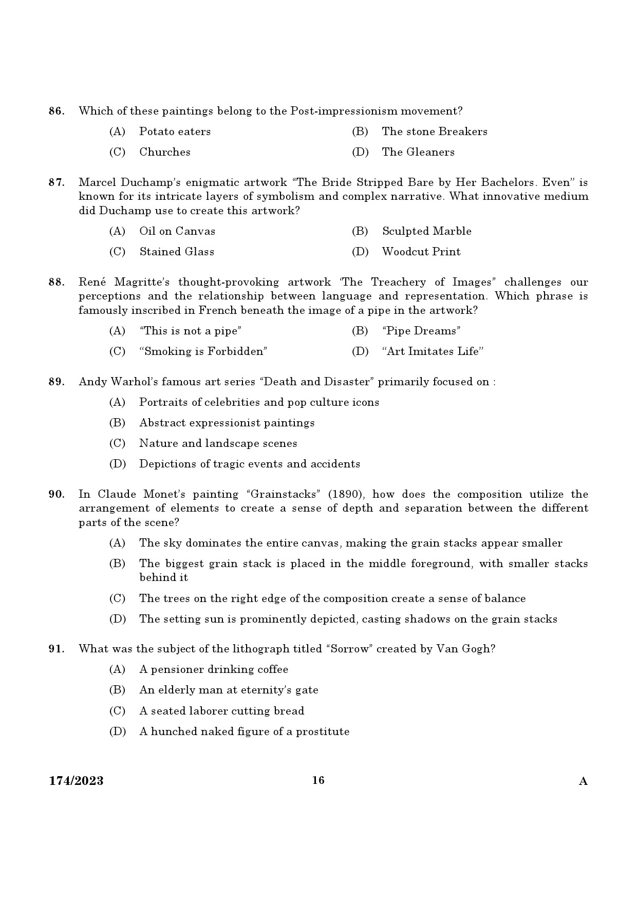 KPSC Draftsman Grade II Exam 2023 Code 1742023 14