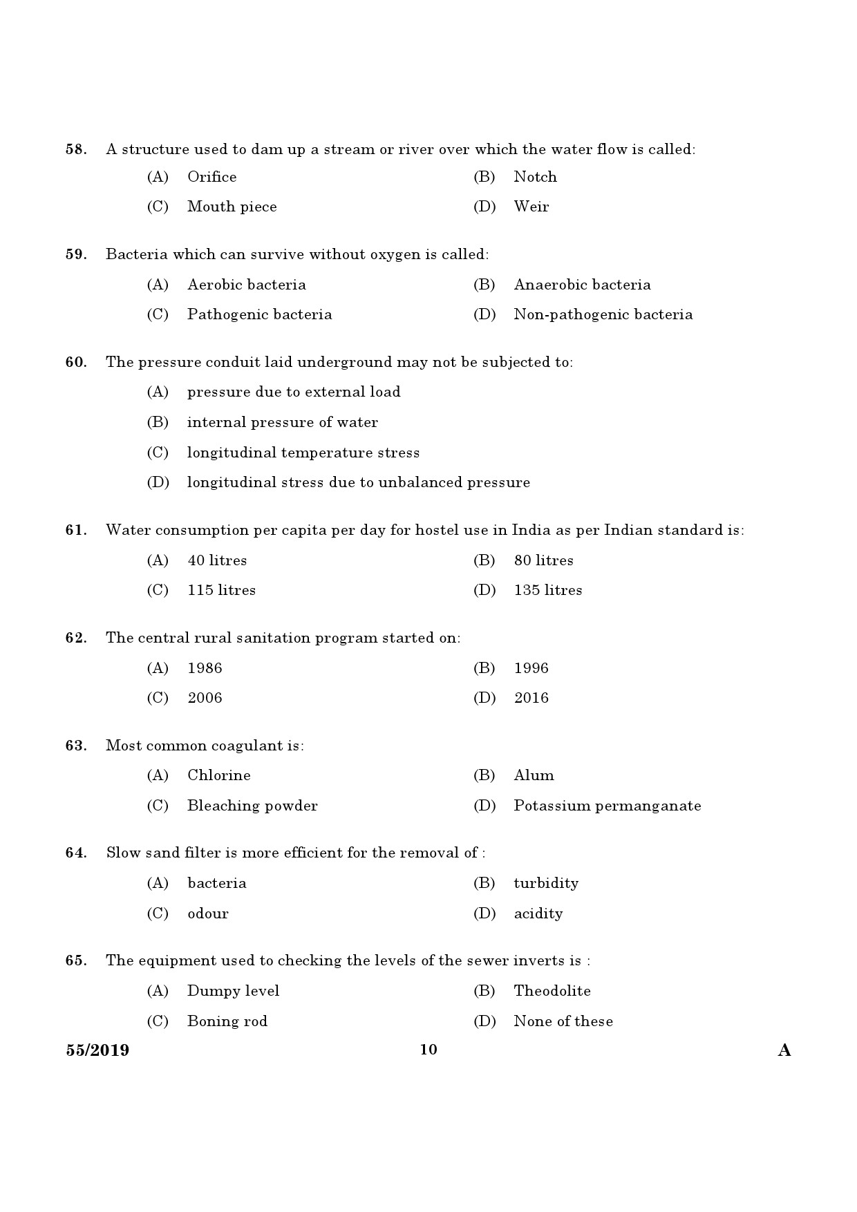 KPSC Draftsman Grade II Mechanical Exam 2019 Code 552019 8