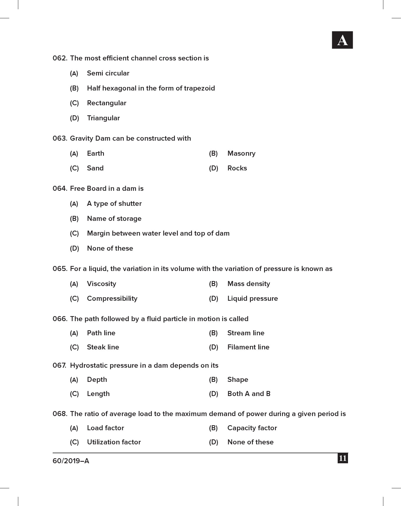 KPSC Draftsman Grade III Civil Exam 2019 Code 0602019 10