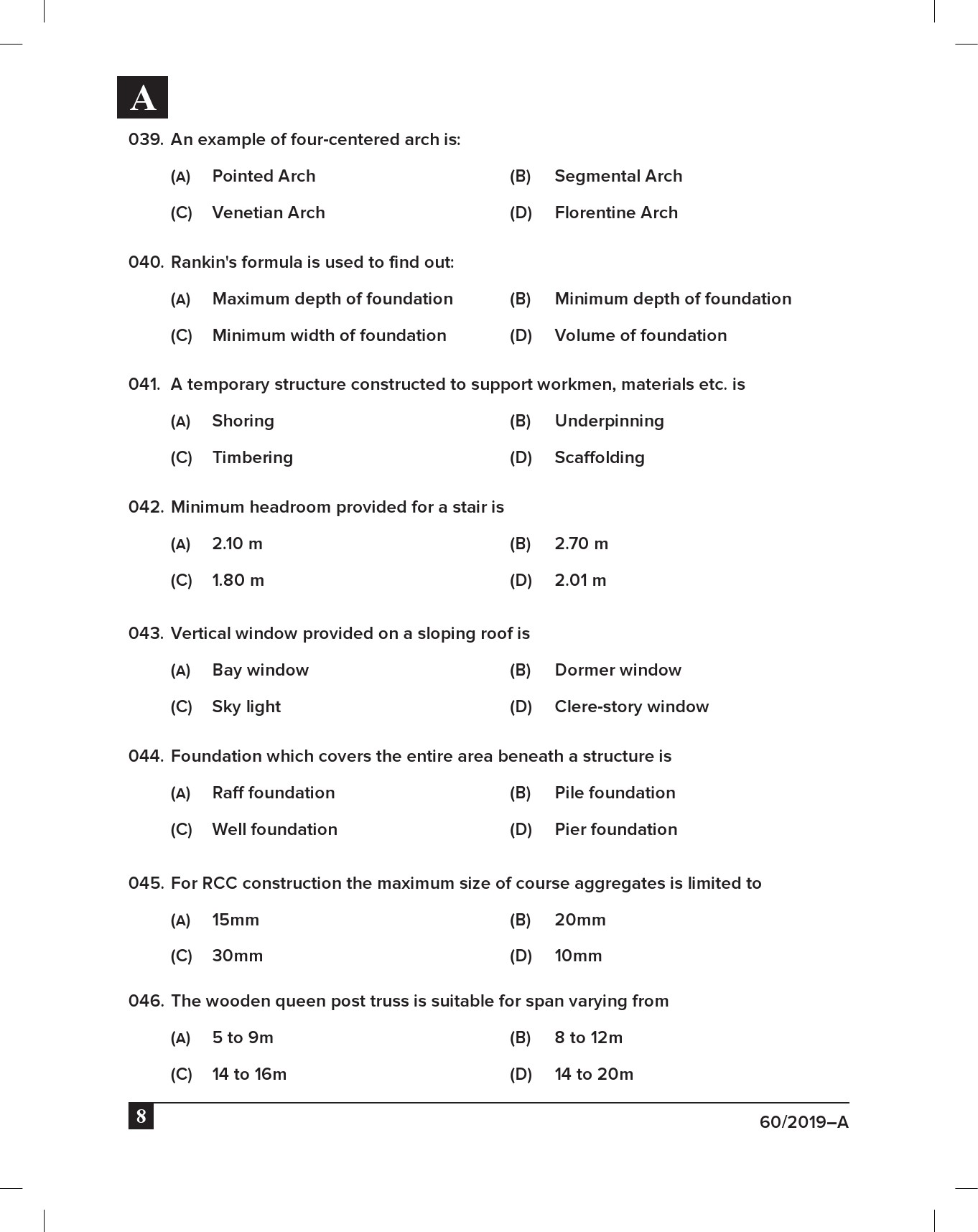 KPSC Draftsman Grade III Civil Exam 2019 Code 0602019 7