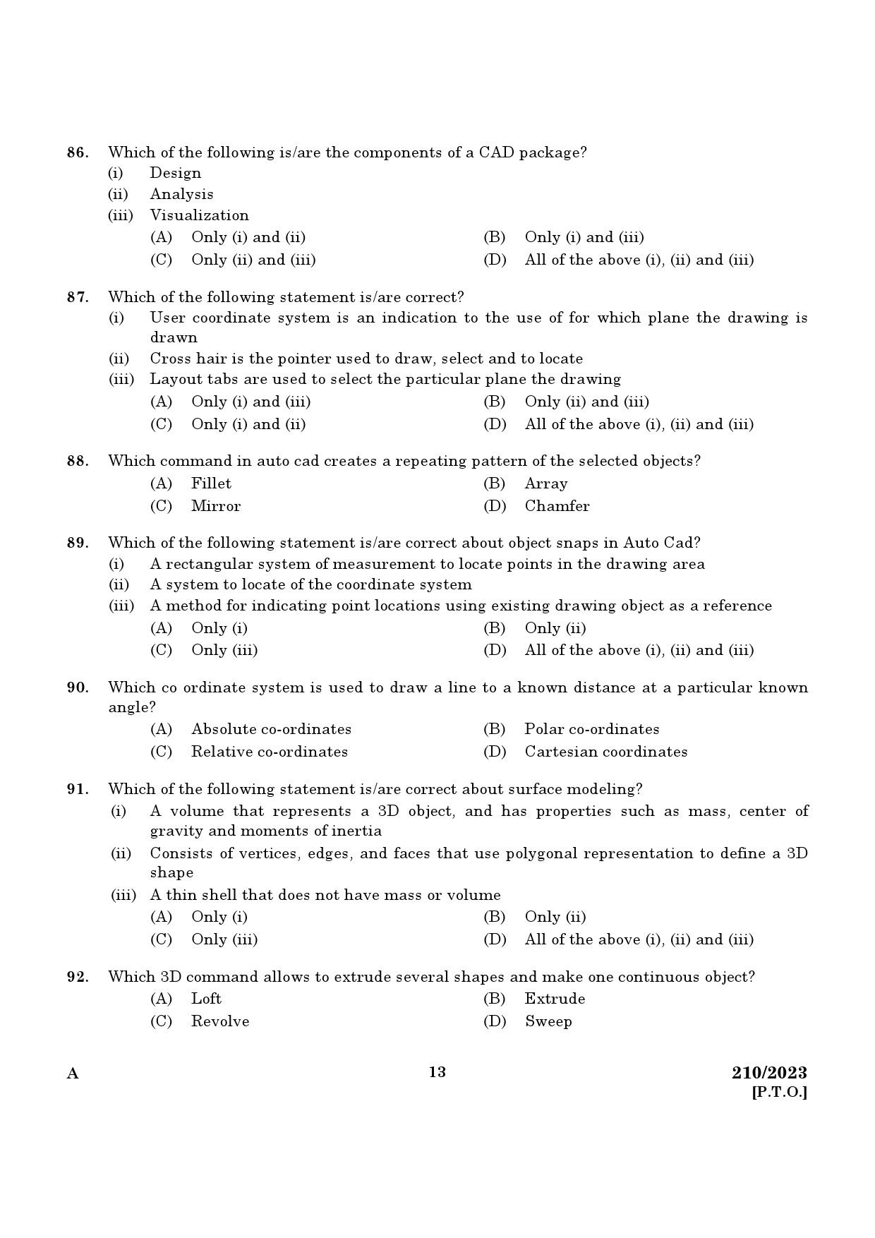 KPSC Draftsman Grade III Exam 2023 Code 2102023 11