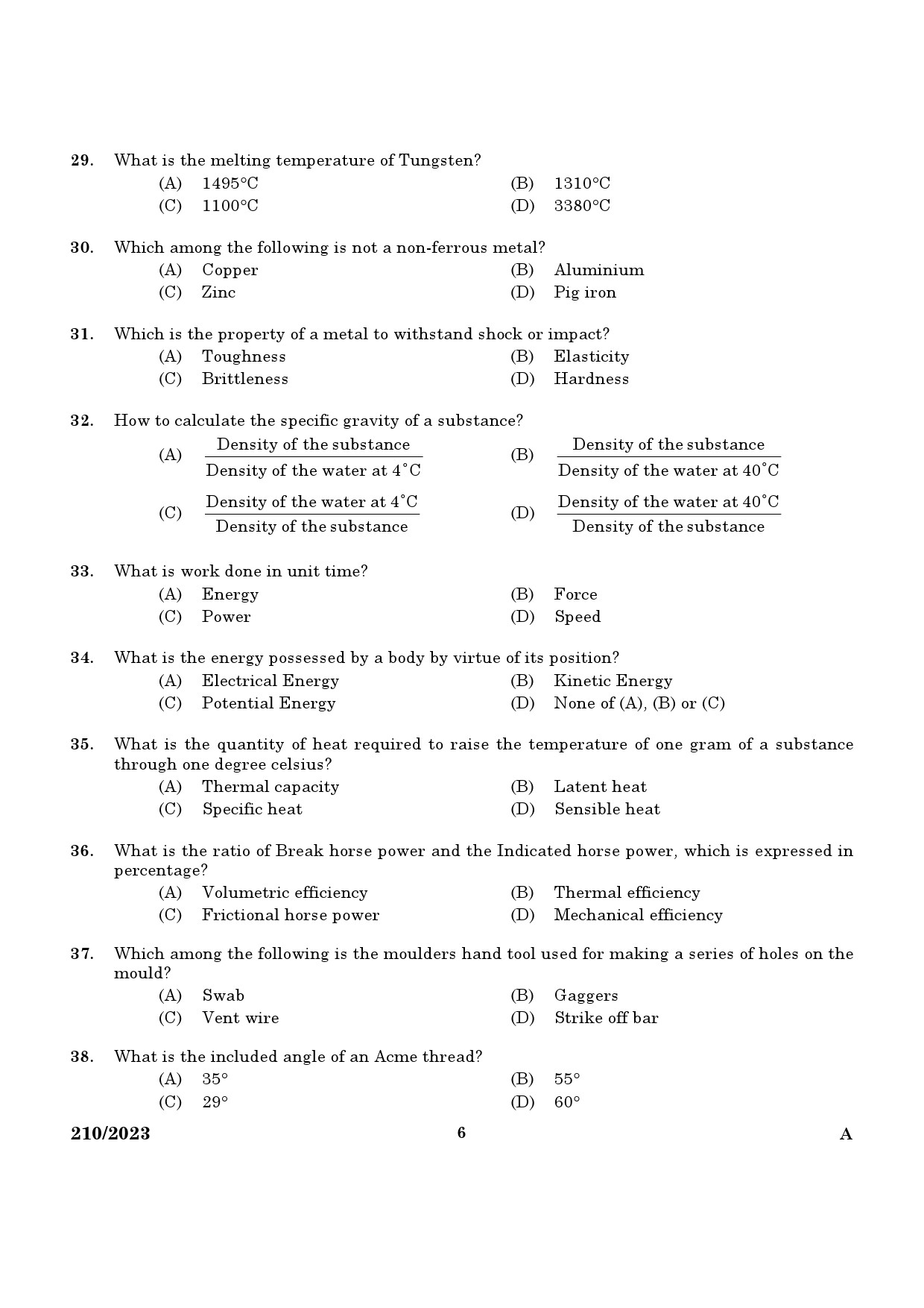 KPSC Draftsman Grade III Exam 2023 Code 2102023 4