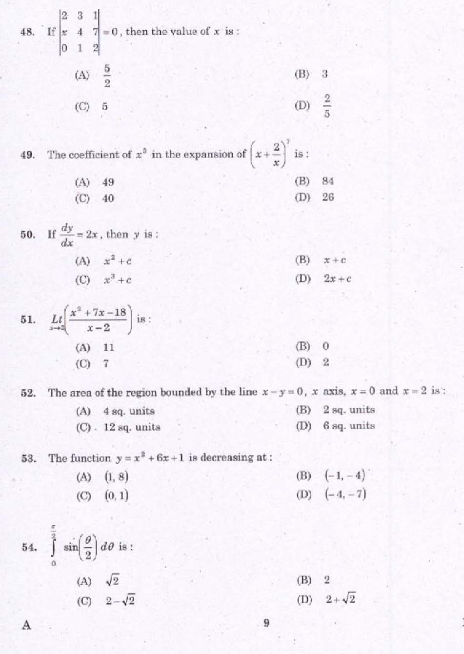 KPSC Draftsman Mechanical Grade I Exam 2014 Code 1042014 7