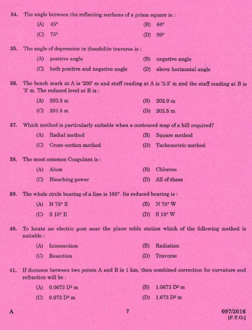 KPSC Draughtsman Grade II Exam 2016 Code 972016 5