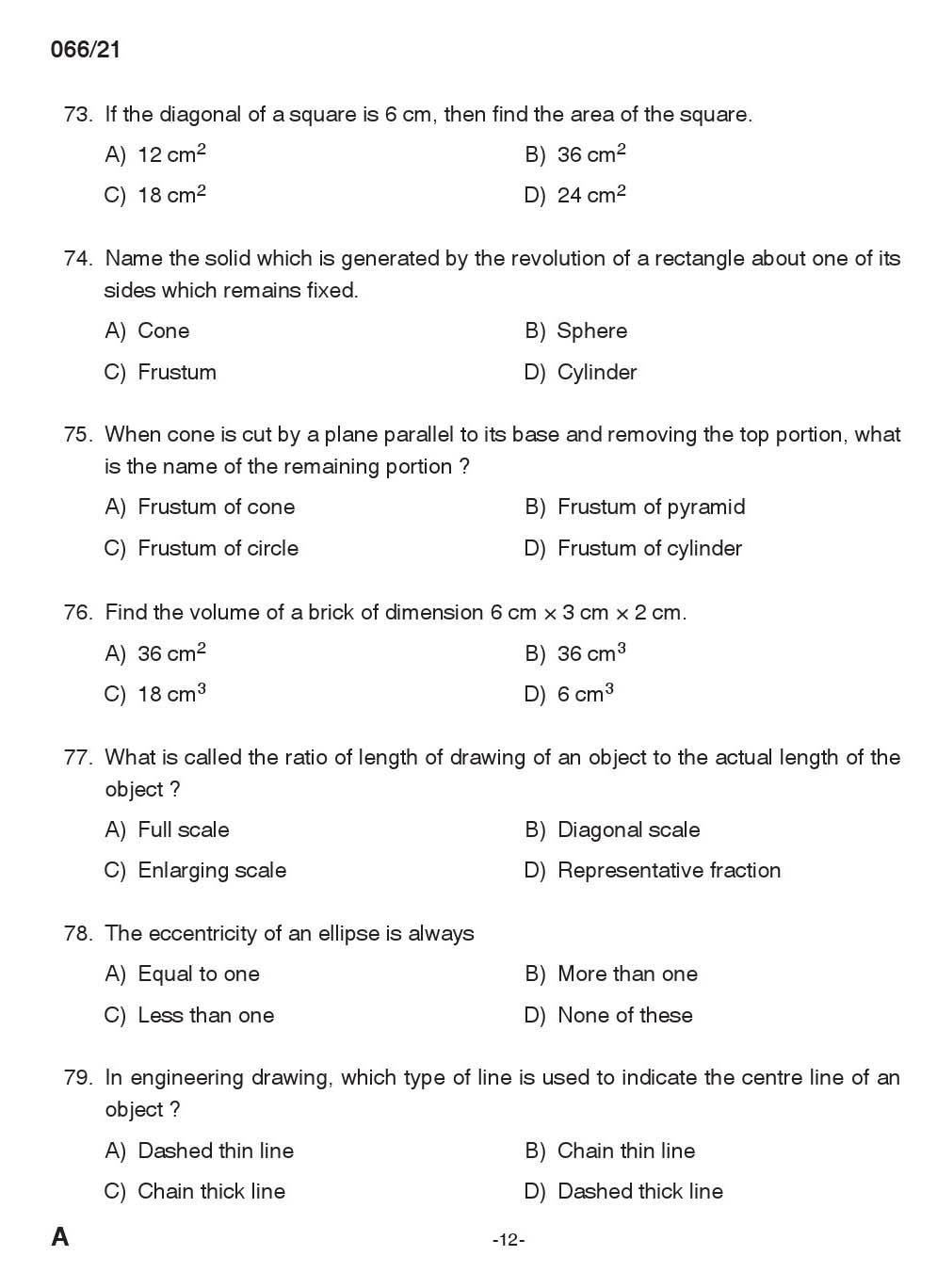 KPSC Draughtsman Grade II Exam 2021 Code 0662021 11