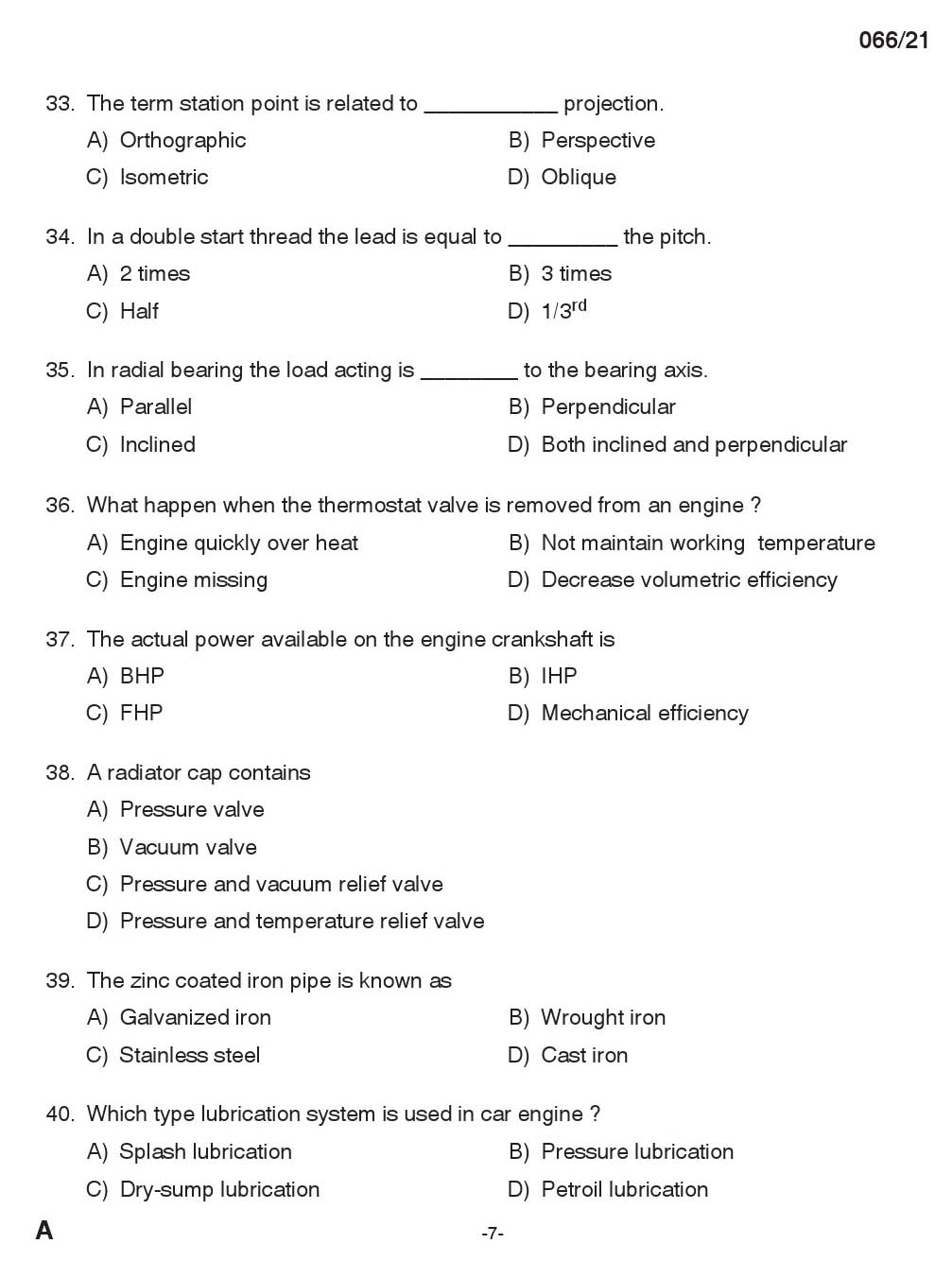 KPSC Draughtsman Grade II Exam 2021 Code 0662021 6