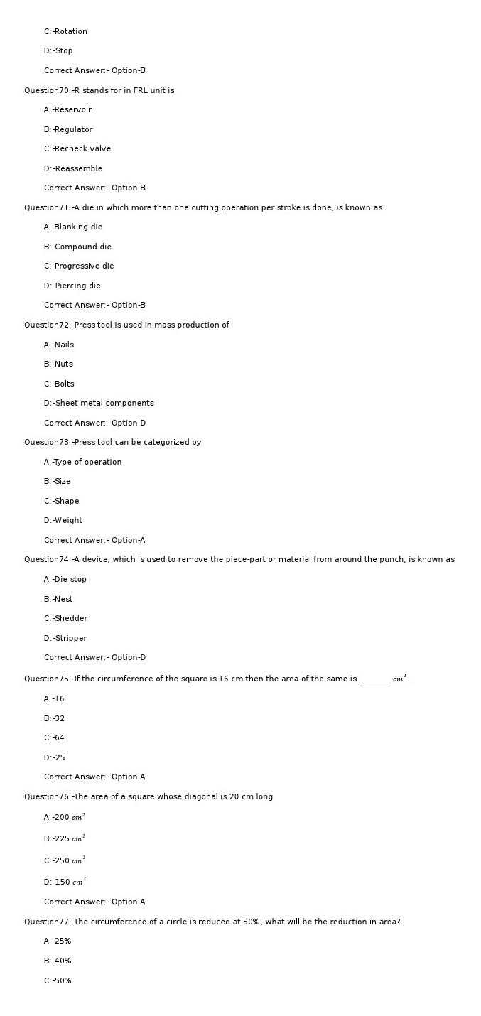 KPSC Mechanical Draughtsman Exam 2022 Code 802022OL 11