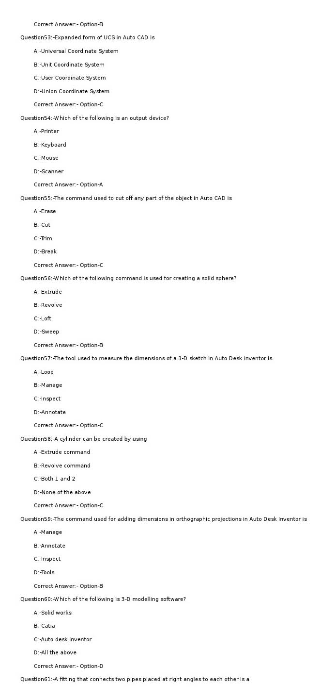 KPSC Mechanical Draughtsman Exam 2022 Code 802022OL 9