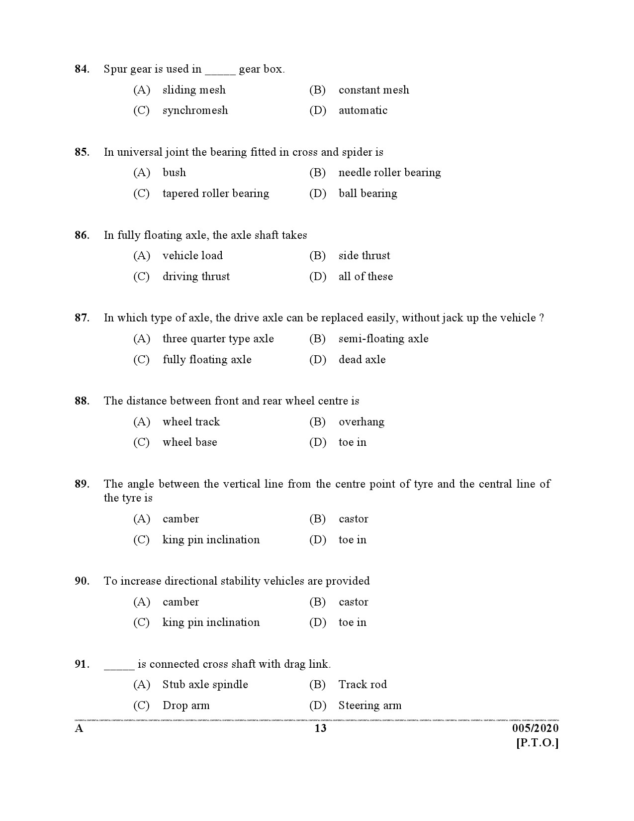 KPSC Dredger Cleaner Exam 2020 Code 0052020 12