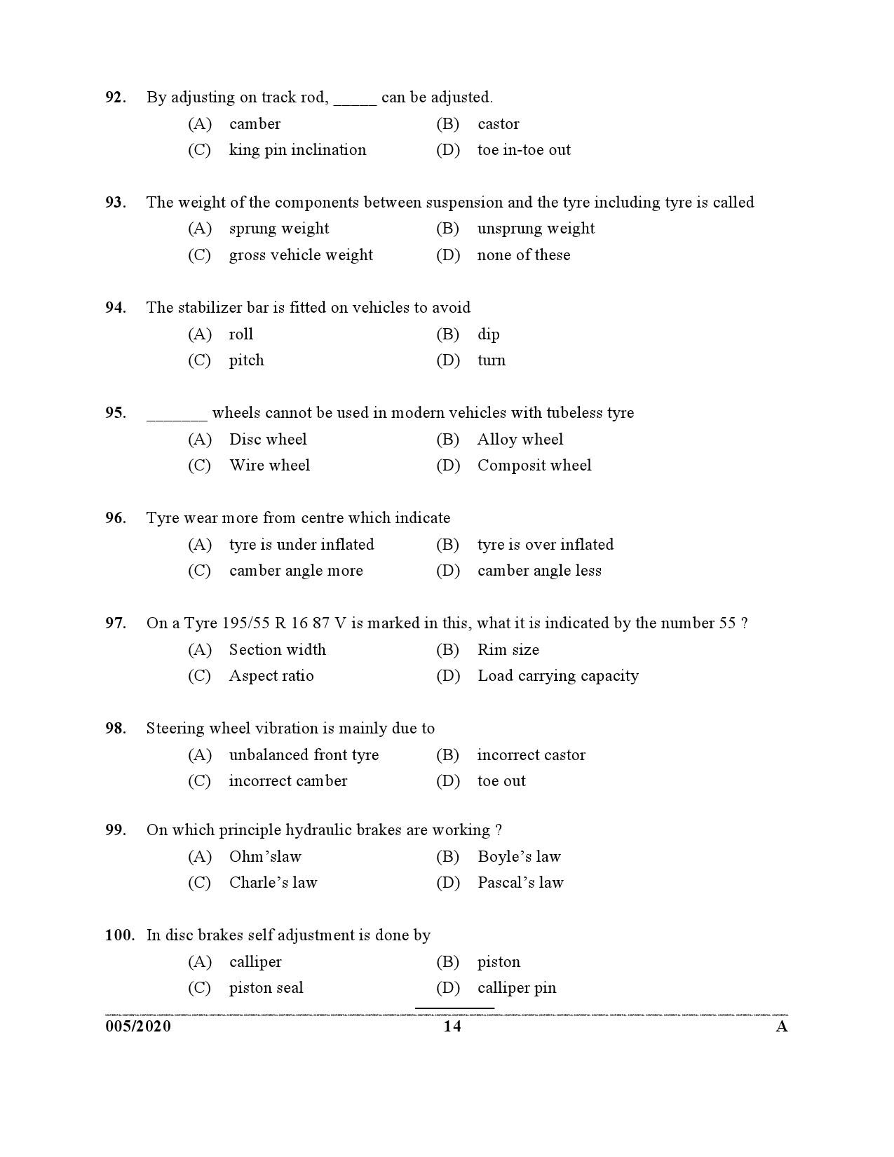 KPSC Dredger Cleaner Exam 2020 Code 0052020 13