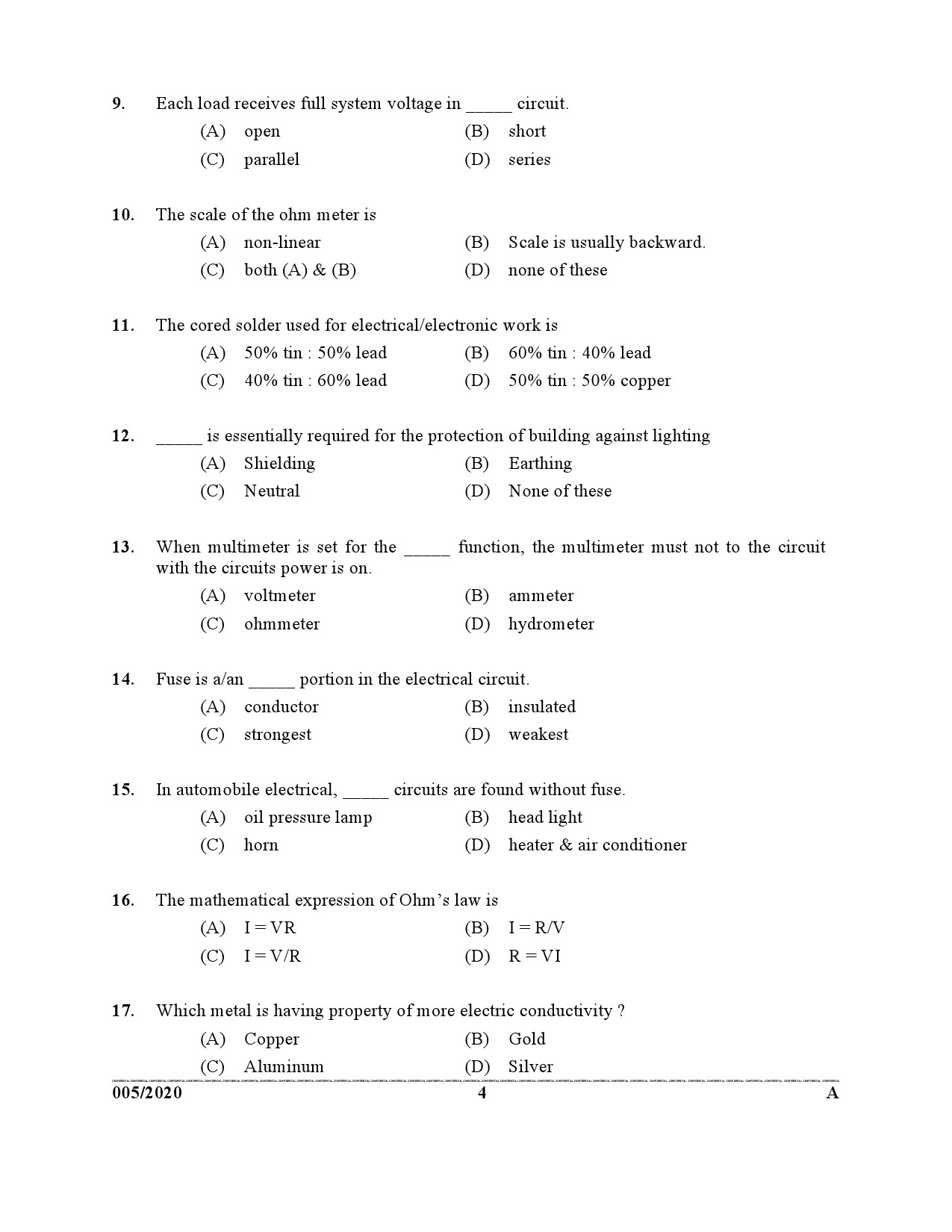 KPSC Dredger Cleaner Exam 2020 Code 0052020 3