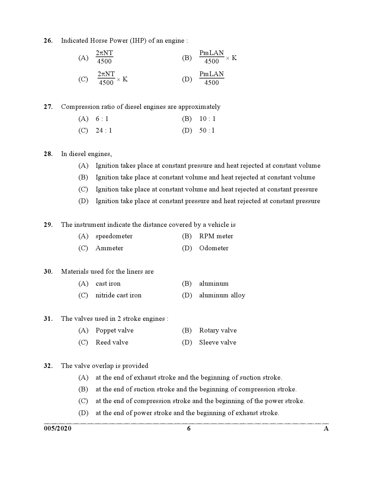 KPSC Dredger Cleaner Exam 2020 Code 0052020 5