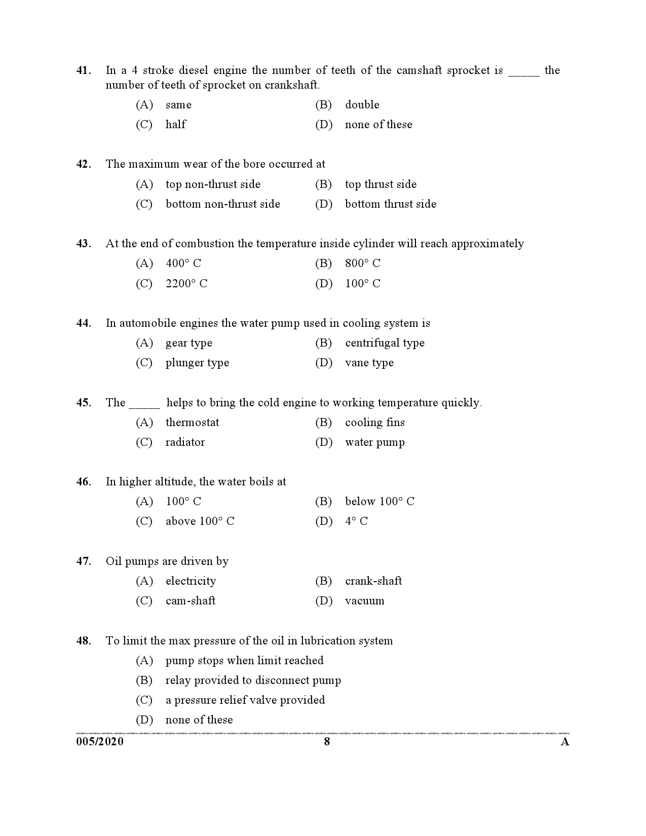 KPSC Dredger Cleaner Exam 2020 Code 0052020 7