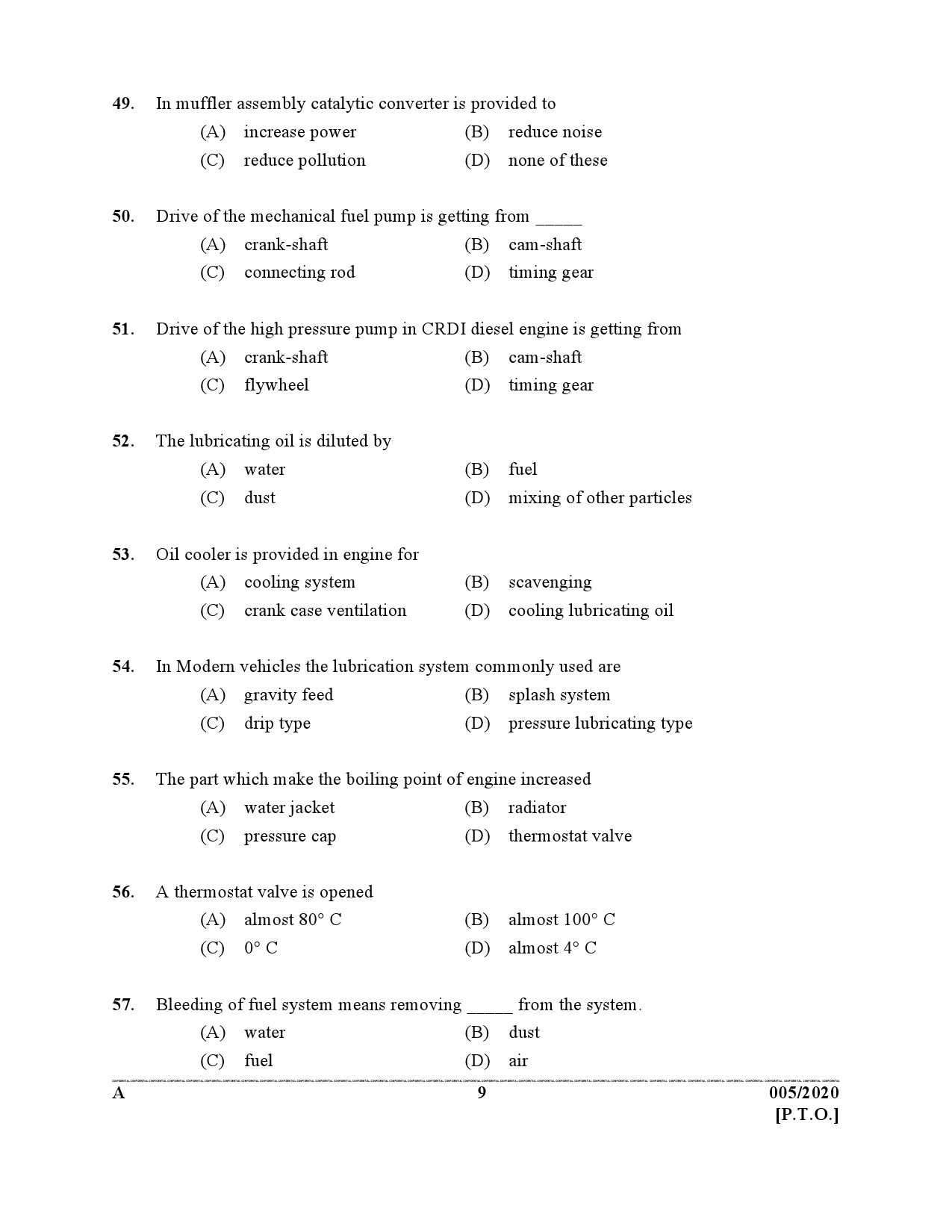 KPSC Dredger Cleaner Exam 2020 Code 0052020 8