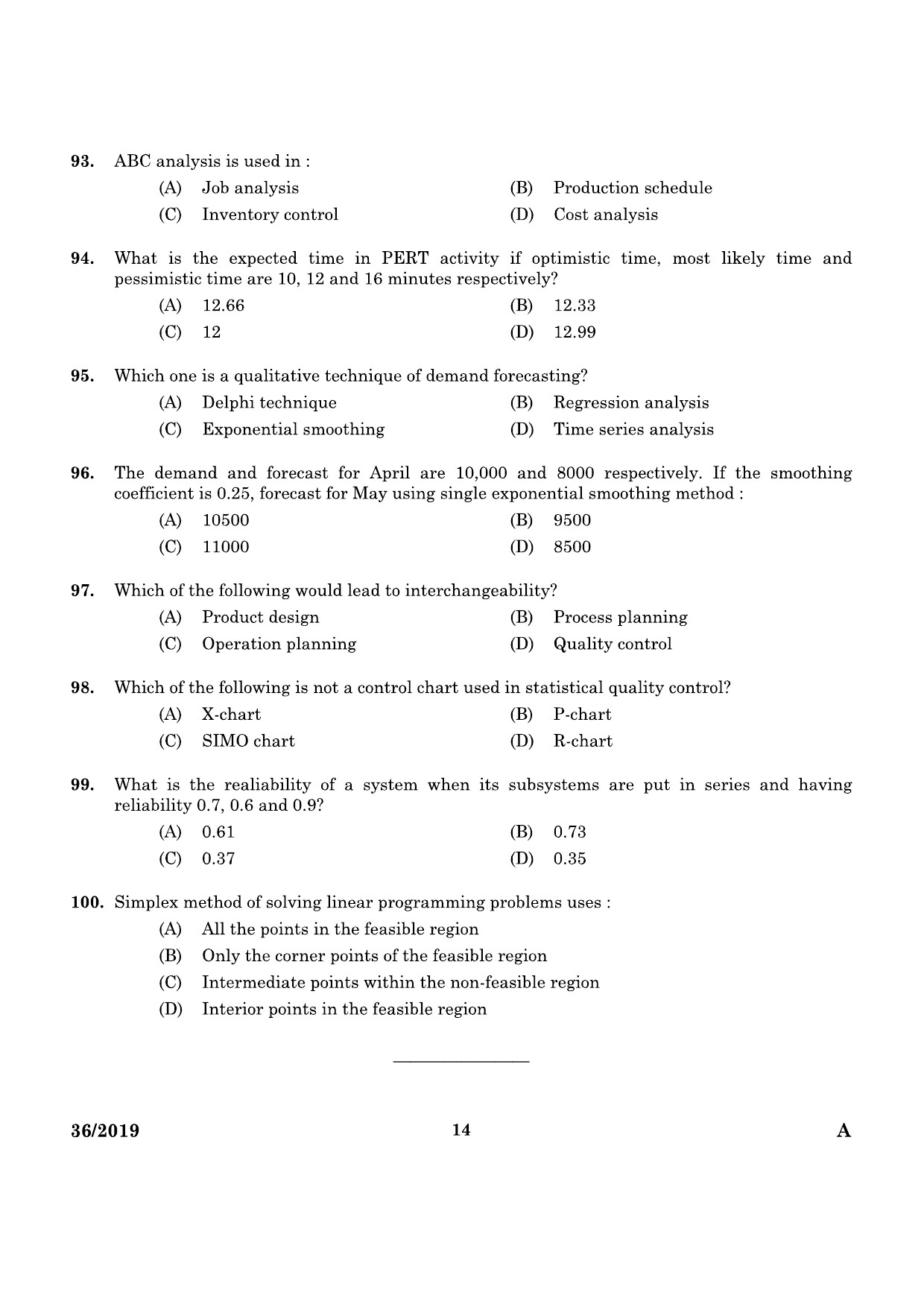 KPSC Assistant Drilling Engineer Mining and Geology Exam 2019 Code 0362019 12