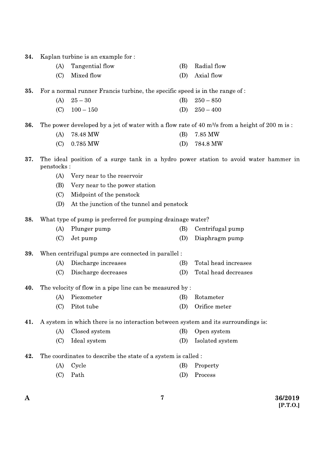 KPSC Assistant Drilling Engineer Mining and Geology Exam 2019 Code 0362019 5