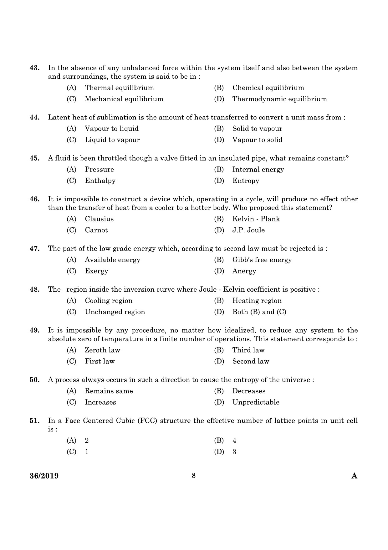 KPSC Assistant Drilling Engineer Mining and Geology Exam 2019 Code 0362019 6