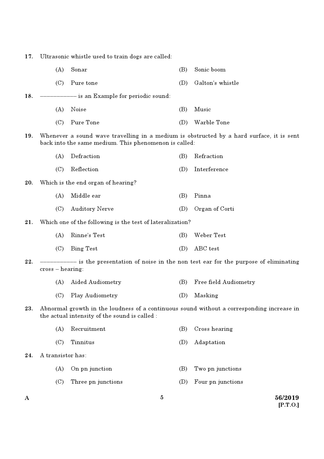 KPSC ECG Technician Grade II Exam Question Paper 0562019 3